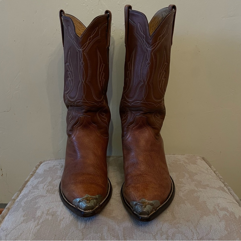 Mexican boots " El Vaquero " size 7E woman original deer leather brown color !!!